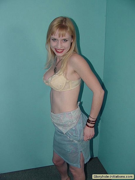 Caucasian whore gf chick Meadow gags on cock while on her knees at a gloryhole - Image 3 of 15  in Cum In Mouth category   featuring Meadow 