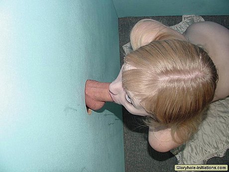 Caucasian whore gf chick Meadow gags on cock while on her knees at a gloryhole - Image 13 of 15  in Cum In Mouth category   featuring Meadow 