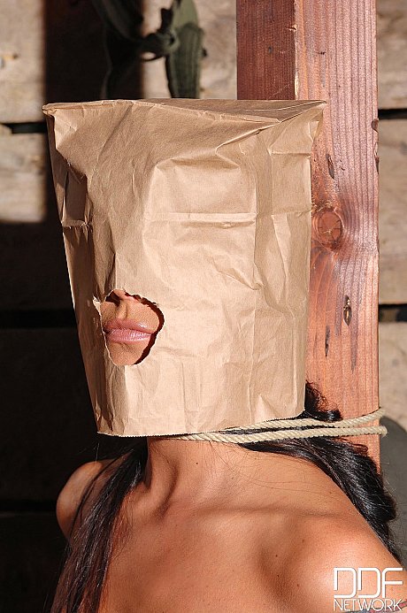 Tied-up brunette babe Simony Diamond gets her mouth and twat slammed - xxx porn gallery #49240 in Pussy featuring Simony Diamond