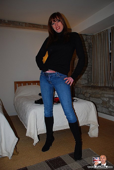 Tall redhead has her bare butt spanked after sucking an older hubby BF stud schlong - Image 2 of 13  in Ass category   featuring Holly Kiss 