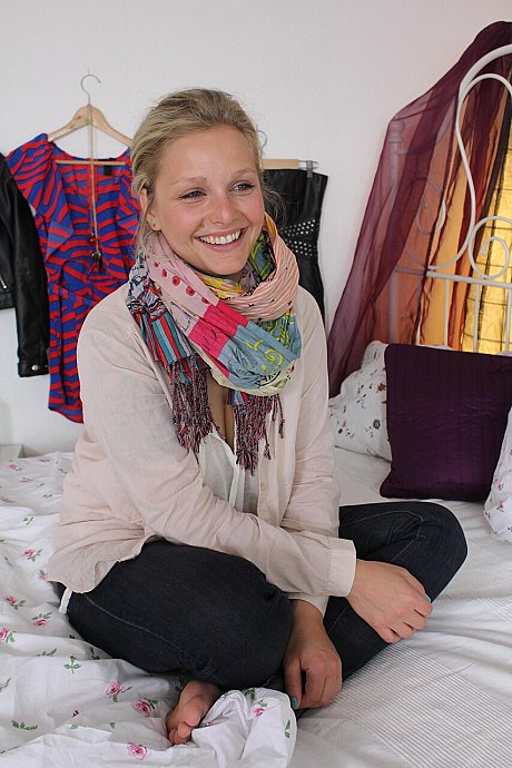 Tattooed amateur shows her large booty and plays with her shaved snatch - Image 1 of 20  in Babe category   featuring Susanne