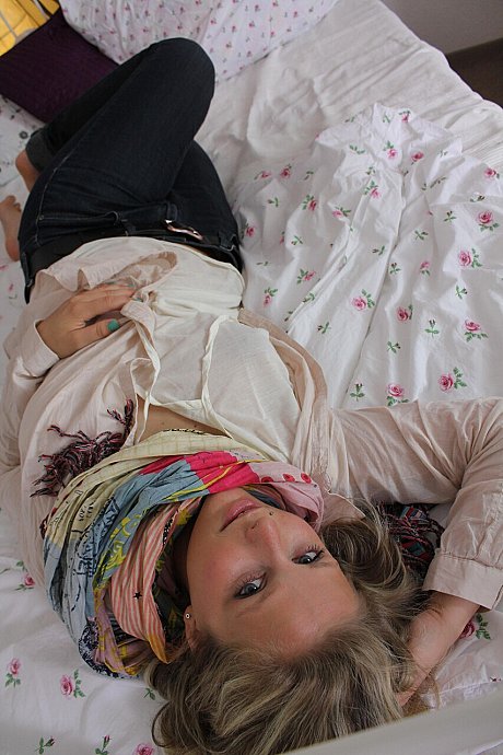 Tattooed amateur shows her large booty and plays with her shaved snatch - Image 2 of 20  in Babe category   featuring Susanne