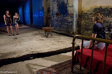 Lesbian slave Aiden Starr doing handiwork all naked in a lezdom scene - Image 4 of 20  in Lesbian category   featuring Sarah Shevon, Aiden Starr, Harmony 