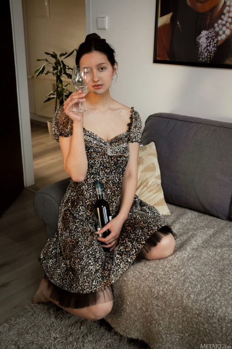 Gorgeous teen Adeline shows off her enormous titties & her inviting furry cunt - #1285106