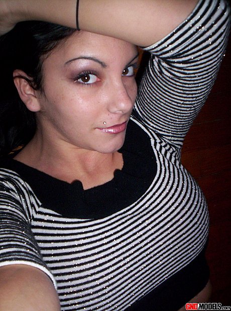 Dark haired amateur Nikki takes selfies in a teasing manner - Image 2 of 12  in Close Up category   featuring Nikki 