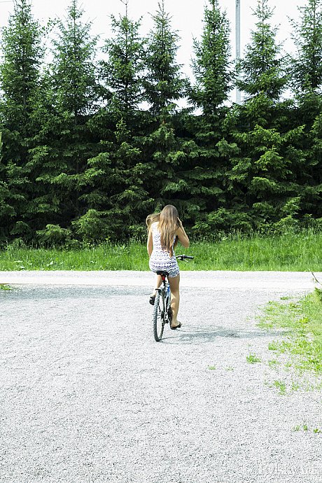Lovely fresh teenie lady gf broad Taliah rides a bicycle while wearing no panties - Image 16 of 16  in Pussy category   featuring Taliah 