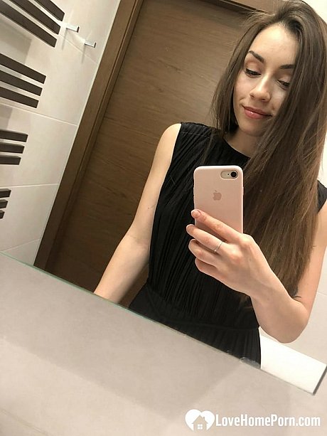 Brunette American takes selfies of her medium boobs and round butt - Image 10 of 20  in Pussy category  