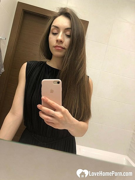 Brunette American takes selfies of her medium boobs and round butt - Image 16 of 20  in Pussy category  