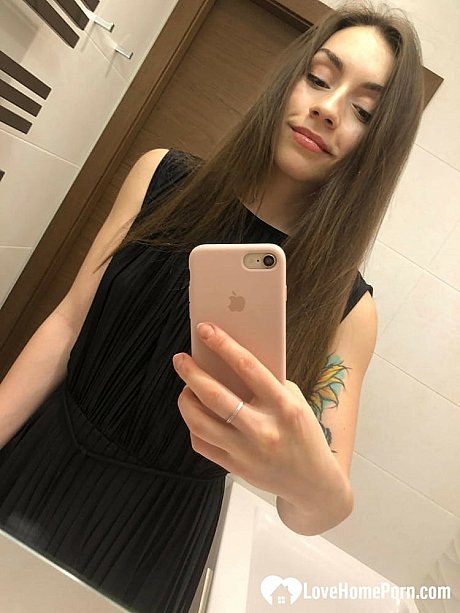 Brunette American takes selfies of her medium boobs and round butt - Image 17 of 20  in Pussy category  