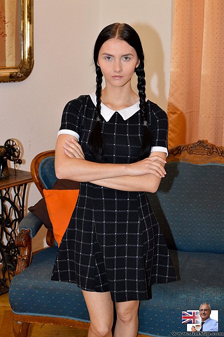 Pigtailed Crystal Greenvelle hikes her skirt to reveal shaved young vagina - Image 1 of 16  in Pussy category   featuring Crystal Greenvelle 