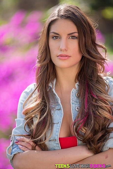 Nasty model August Ames posing showing amazing forms outside - Image 2 of 16  in Outdoor category   featuring August Ames 