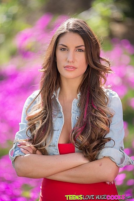 Nasty model August Ames posing showing amazing forms outside - Image 4 of 16  in Outdoor category   featuring August Ames 