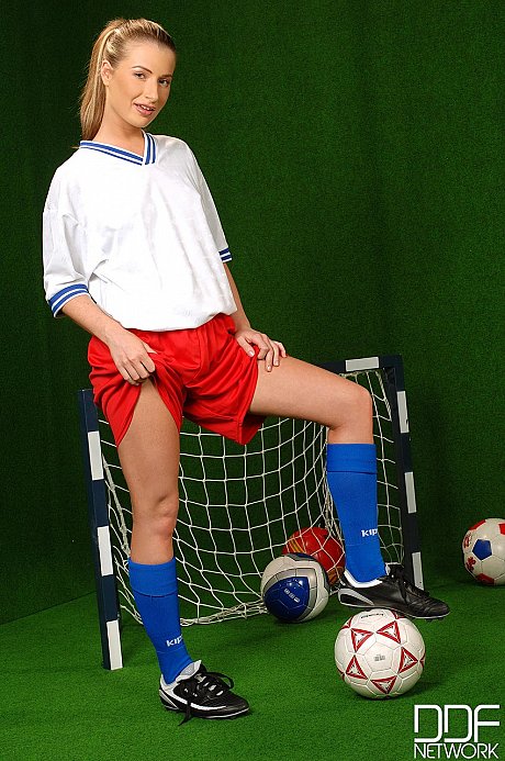 Horny soccer players Lepidoptera & Candy Sz toy each other on the field - Image 1 of 21  in Lesbian category   featuring Candy Sz, Lepidoptera 