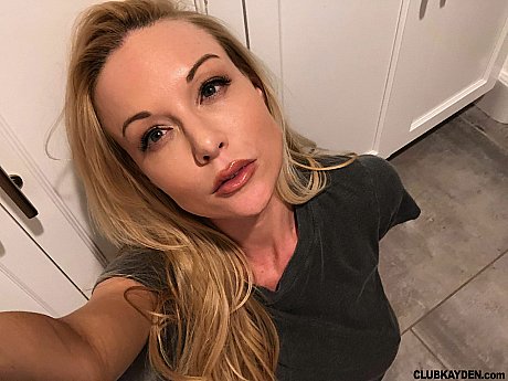 Hot blond Kayden Kross sports long nipples while taking masturbation selfies - Image 1 of 17  in Close Up category   featuring Kayden Kross 