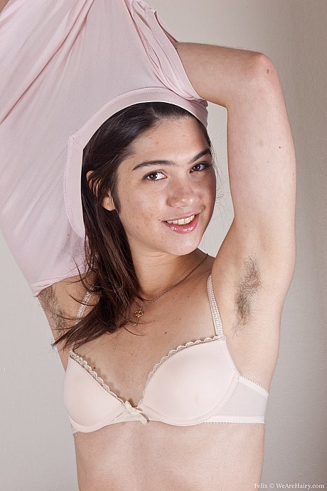 Brunette solo slut gf girl takes pleasure in displaying bushy armpits and beaver - Image 6 of 13  in Babe category   featuring Felix Weatherwood 