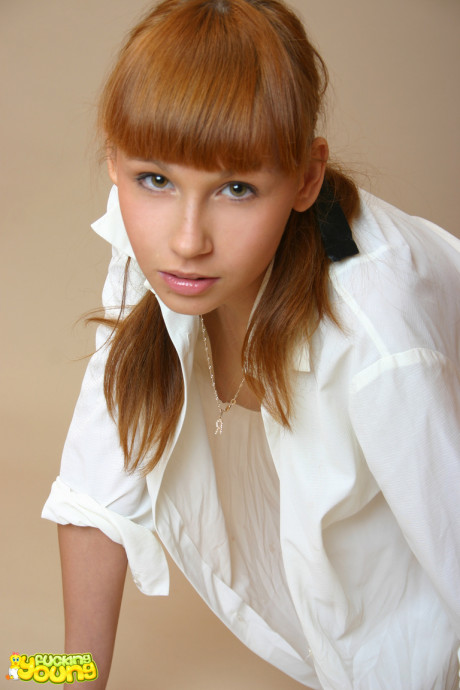 Alluring ginger poses her hot teenie body in the naked all by herself - #1466110