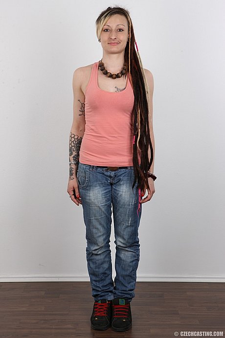 Alternative bitch GF girl with long dreadlocks poses in the naked for the first time - Image 2 of 20  in Close Up category   featuring Eva 