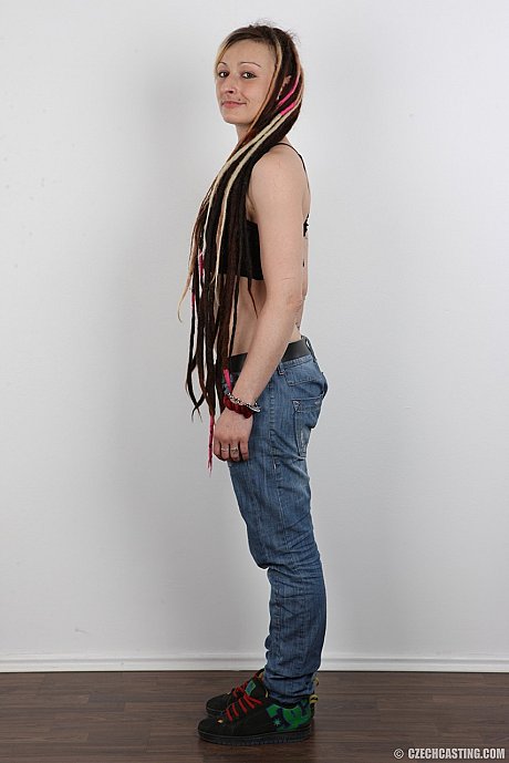 Alternative bitch GF girl with long dreadlocks poses in the naked for the first time - Image 5 of 20  in Close Up category   featuring Eva 
