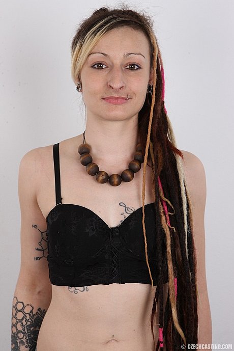 Alternative bitch GF girl with long dreadlocks poses in the naked for the first time - Image 6 of 20  in Close Up category   featuring Eva 
