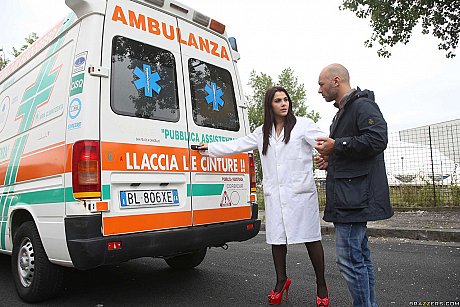 Italian nurse Valentina Nappi licks and rides an injured dude in an ambulance - Image 6 of 21  in Pussy category   featuring Valentina Nappi 