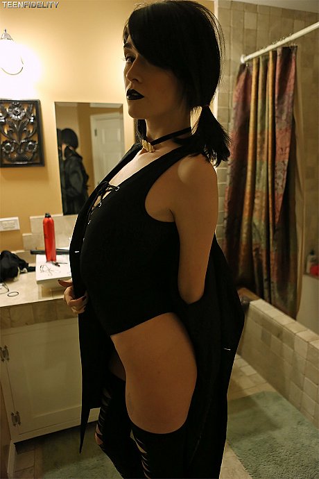 Hot goth young Ivy Aura gets drilled on a couch before being deepthroated - Image 4 of 16  in Pussy category   featuring Ryan Madison, Ivy Aura 