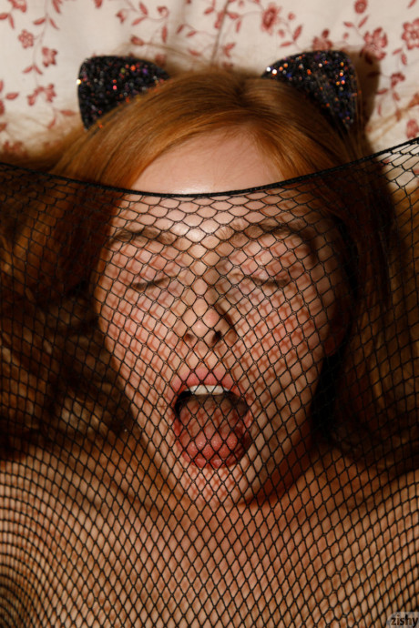 Redheaded Russian Jia Lissa puts her pretty bodystocking on and poses - #1118795
