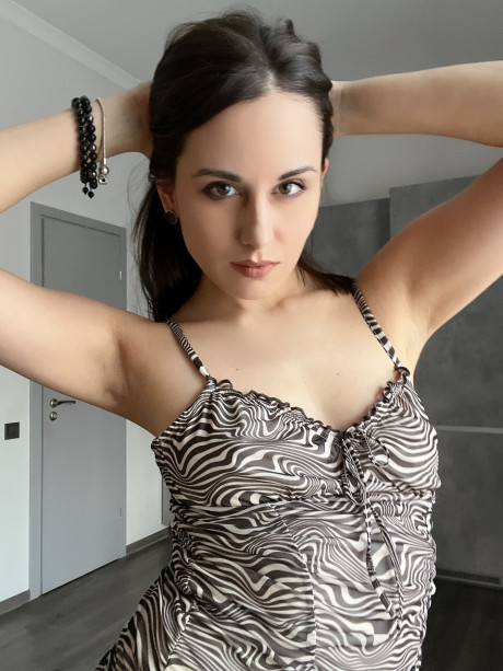 OnllyFans teenie Alina Berryy posing in her pretty tight dress in a solo - #1338422