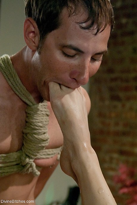 Femdom Maitresse Madeline Marlowe makes her tied-up sex slave worship her feet - Image 18 of 20  in Pussy category   featuring Maitresse Madeline Marlowe, Nomad 