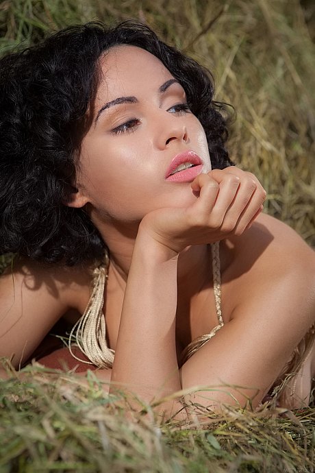 Ravishing teenie Pammie Lee unveils her amazing enormous melons and poses in the hay - Image 20 of 20  in Model category   featuring Pammie Lee 