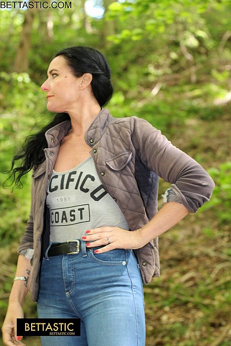Beautiful brunette Bettastic shows her athletic body in jeans outdoors - Image 7 of 15  in Outdoor category   featuring Bettastic 