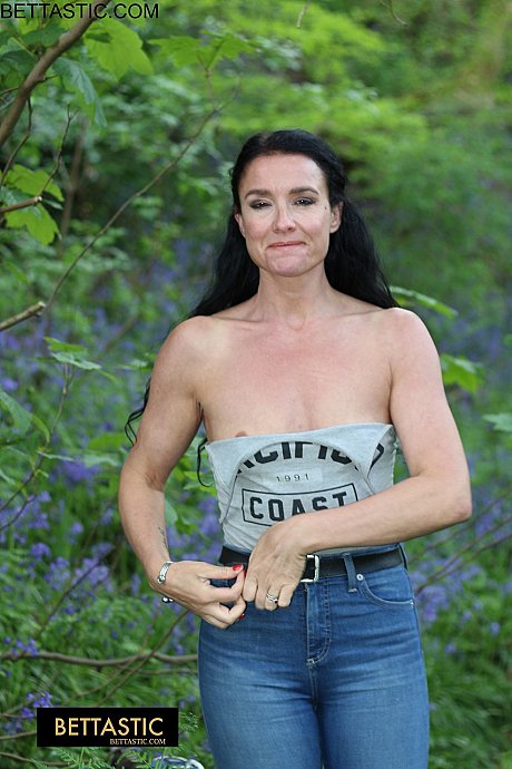 Beautiful brunette Bettastic shows her athletic body in jeans outdoors - Image 13 of 15  in Outdoor category   featuring Bettastic 