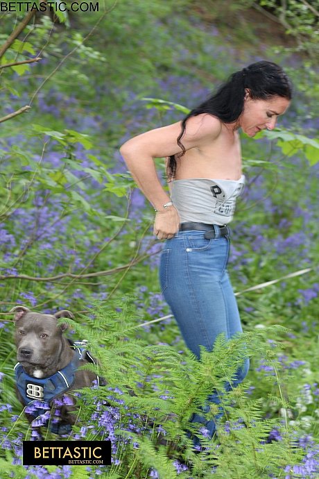 Beautiful brunette Bettastic shows her athletic body in jeans outdoors - Image 14 of 15  in Outdoor category   featuring Bettastic 