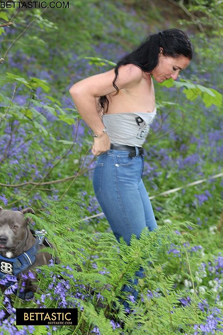 Beautiful brunette Bettastic shows her athletic body in jeans outdoors - Image 15 of 15  in Outdoor category   featuring Bettastic 