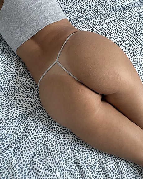 Raven-haired amateur babe posing in her charming top and panties in a solo - Image 1 of 13  in Babe category