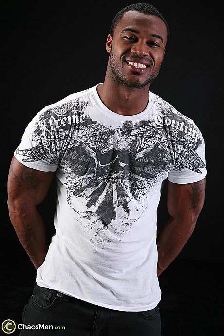 Black hunk Prentice shows off his muscular body & his large meat fully nude - Image 2 of 21  in Gay category  