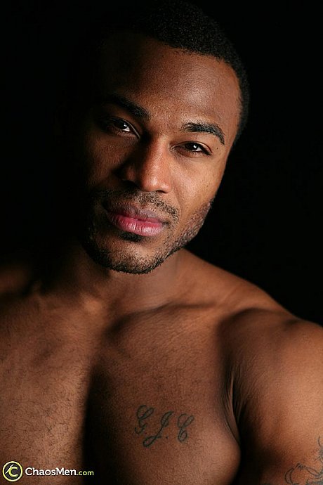 Black hunk Prentice shows off his muscular body & his large meat fully nude - Image 12 of 21  in Gay category  