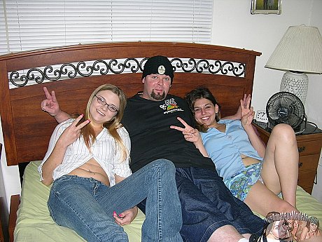 Two teen bitches fuck an mature wide man on a dare instead of going to school - xxx porn gallery #50864 in Teen