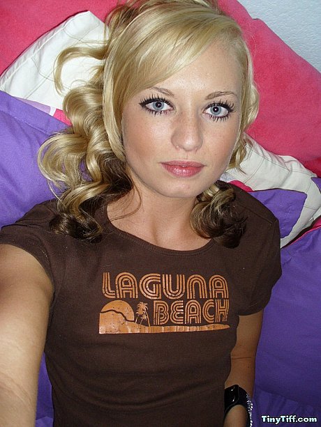 Slutty blonde amateur Tiny Tiff takes selfies of her moist twat - Image 2 of 16  in Pussy category   featuring Tiny Tiff 