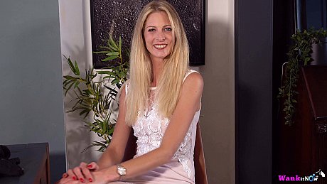 Blondie MILF looses her small boobies while modelling lingerie and nylons - Image 1 of 16  in Tiny Tits category   featuring Rebecca Leah 