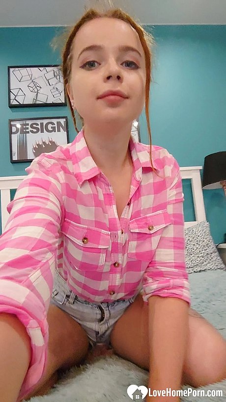 Playful red hair amateur exposes her tiny titties in her selfie compilation - Image 5 of 15  in Legs category   featuring Luna Haze 