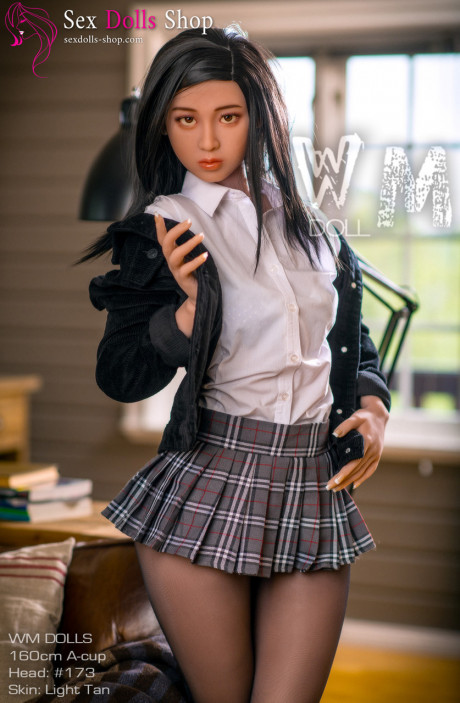 Raven-haired secretary sex doll Judy strips to her leggings at the office - #1073372