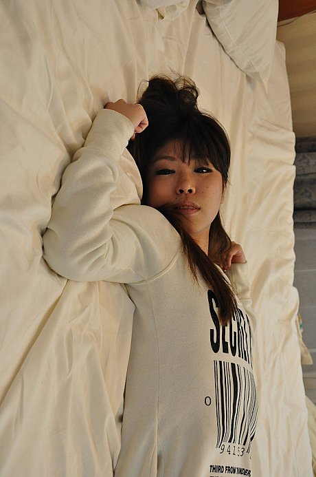 Little chinese babe Asari spreads her super furry beaver and shows her butt - Image 13 of 21  in Teen category  