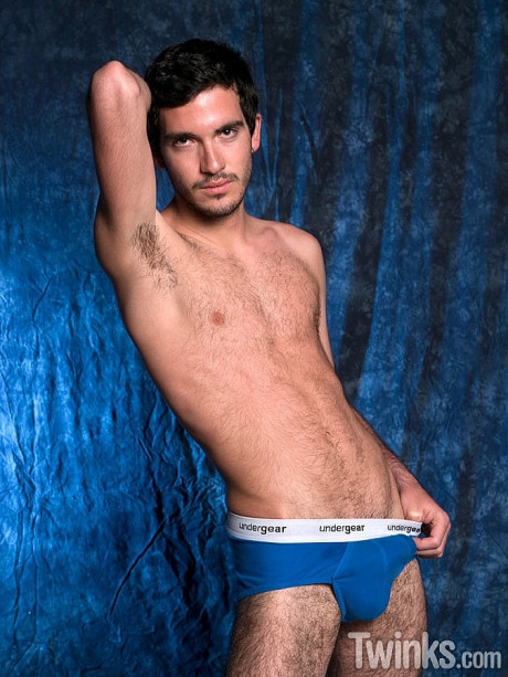Bushy twink Sebastian Valmont strips nude & shows off his big penis - #1263063