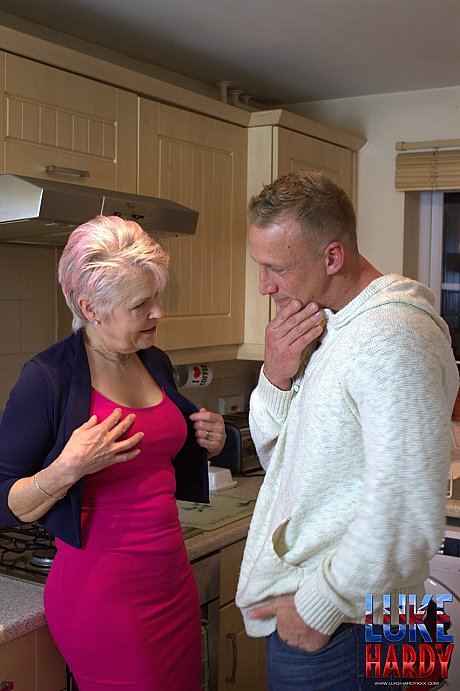 Old grandma in a pink dress bitch lady Sextacy gives an amazing bj to a dude - Image 1 of 20  in Skirt category   featuring Lady Sextasy, Luke Hardy 