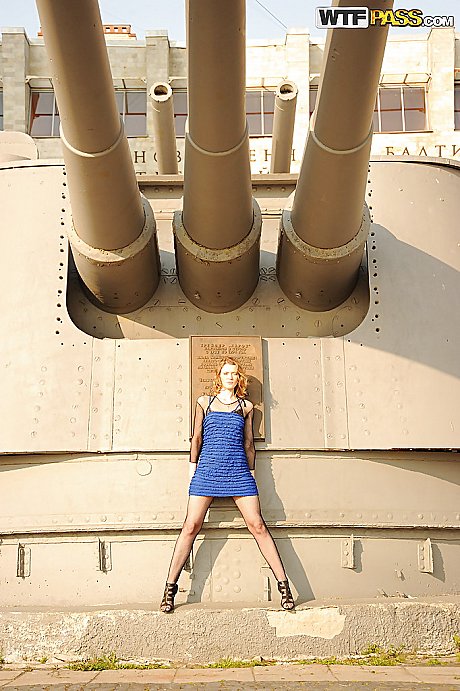 Amazingly pretty tasty babe in stockings smoking and doing upskirt outdoor - Image 11 of 16  in Pussy category   featuring Lenya 