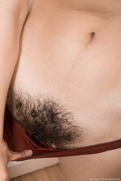 Ebony haired young Ole Nina toys her bearded clam after striptease - Image 3 of 18  in Pussy category   featuring Ole Nina 