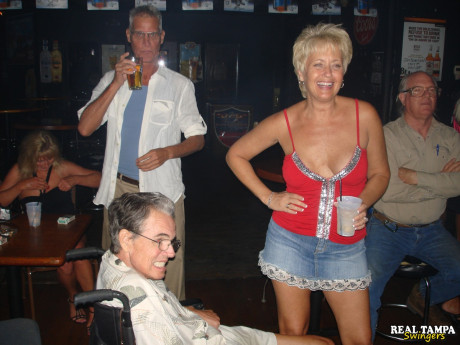 Old skanks give arousing pantyless upskirts & show their titties in public - #1184219