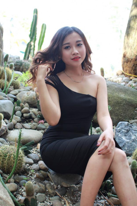 Ravishing asian slut girlfriend woman shows off her petite body wearing a sweet ebony dress - #934842