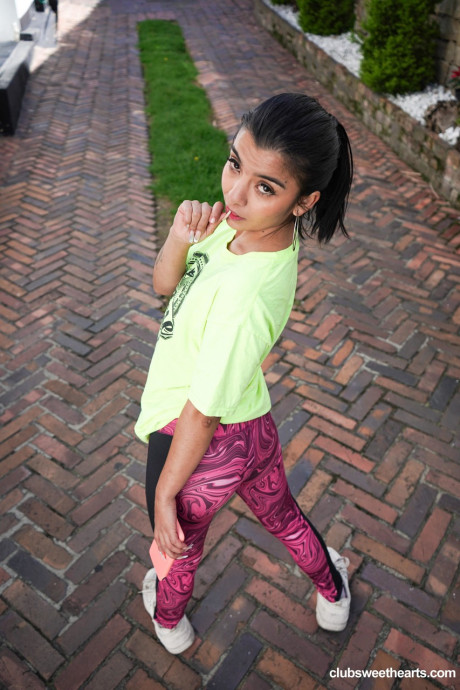 Tiny latina teenie Lola Canales gets grabbed by her ponytail & pounded doggystyle - #1531066