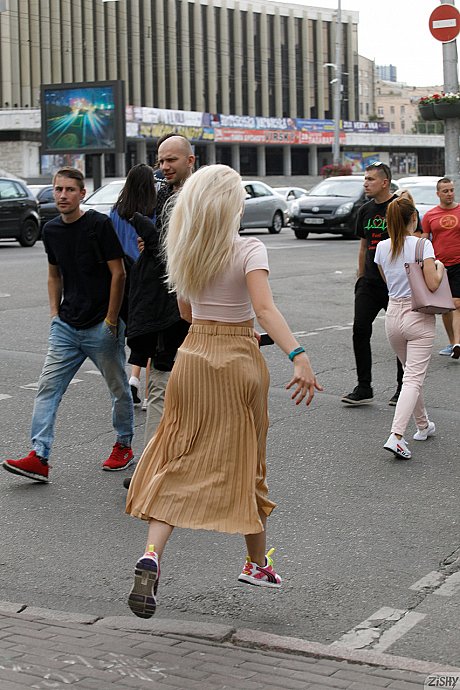 Amateur sweetie Nika Nikitina flashes her panties and melons in public - Image 1 of 12  in Babe category   featuring Nika Nikitina 